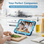 For iPad (2025) / iPad 10.9 (2022) Case Kickstand PC + Silicone Tablet Cover with Shoulder Strap / Pen Holder