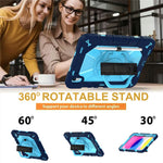 For iPad (2025) / iPad 10.9 (2022) Case Kickstand PC + Silicone Tablet Cover with Shoulder Strap / Pen Holder