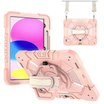 For iPad (2025) / iPad 10.9 (2022) Case Kickstand PC + Silicone Tablet Cover with Shoulder Strap / Pen Holder