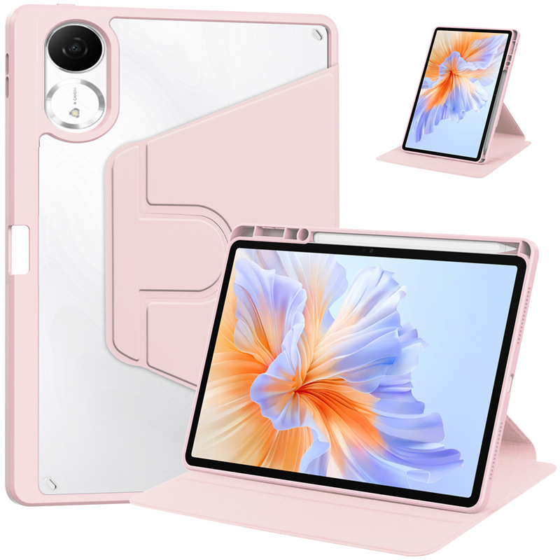 For Xiaomi Redmi Pad 2 11 Case Rotating Stand PU Leather + TPU + Acrylic with Pencil Holder