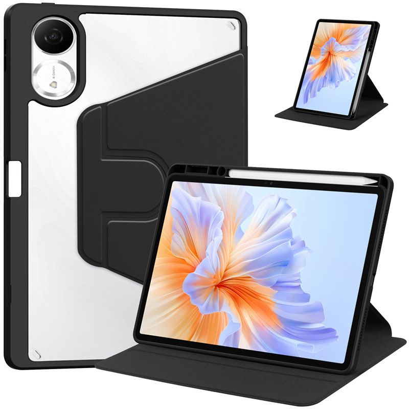 For Xiaomi Redmi Pad 2 11 Case Rotating Stand PU Leather + TPU + Acrylic with Pencil Holder