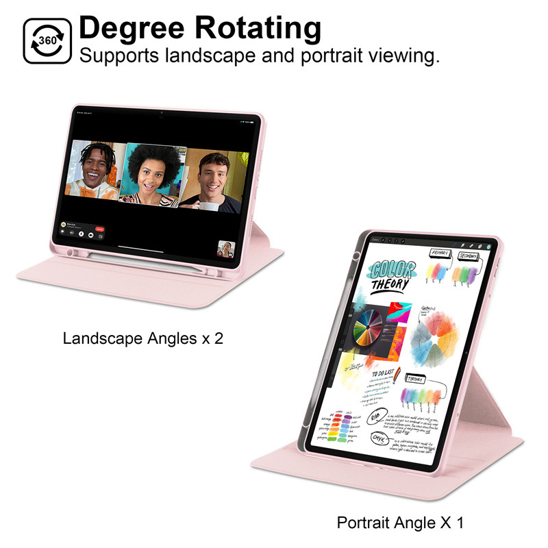 For Xiaomi Poco Pad 4G / Xiaomi Redmi Pad Pro 5G / Xiaomi Redmi Pad Pro Case Rotating Stand PU Leather + TPU + Acrylic with Pencil Holder