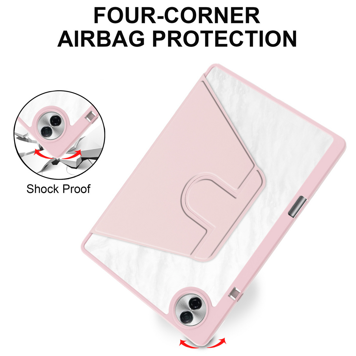 For Honor Pad 10 Case Rotating Stand PU Leather + TPU + Acrylic with Pencil Holder