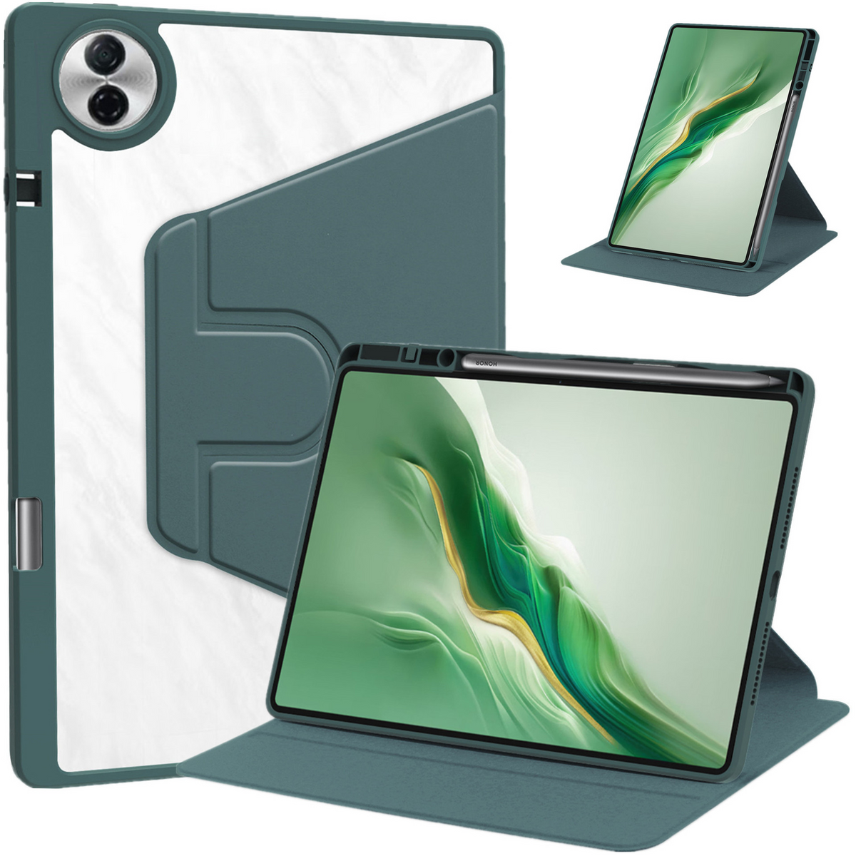 For Honor Pad 10 Case Rotating Stand PU Leather + TPU + Acrylic with Pencil Holder