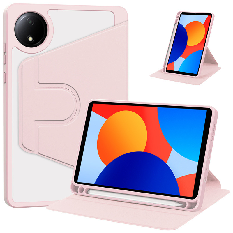 For Xiaomi Redmi Pad SE 4G 8.7 inch Case Rotating Stand PU Leather + TPU + Acrylic with Pencil Holder