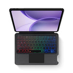 Til Oppo Pad 6 Læderetui + Bluetooth-kompatibelt Tastatur med Baggrundsbelyst Trackpad