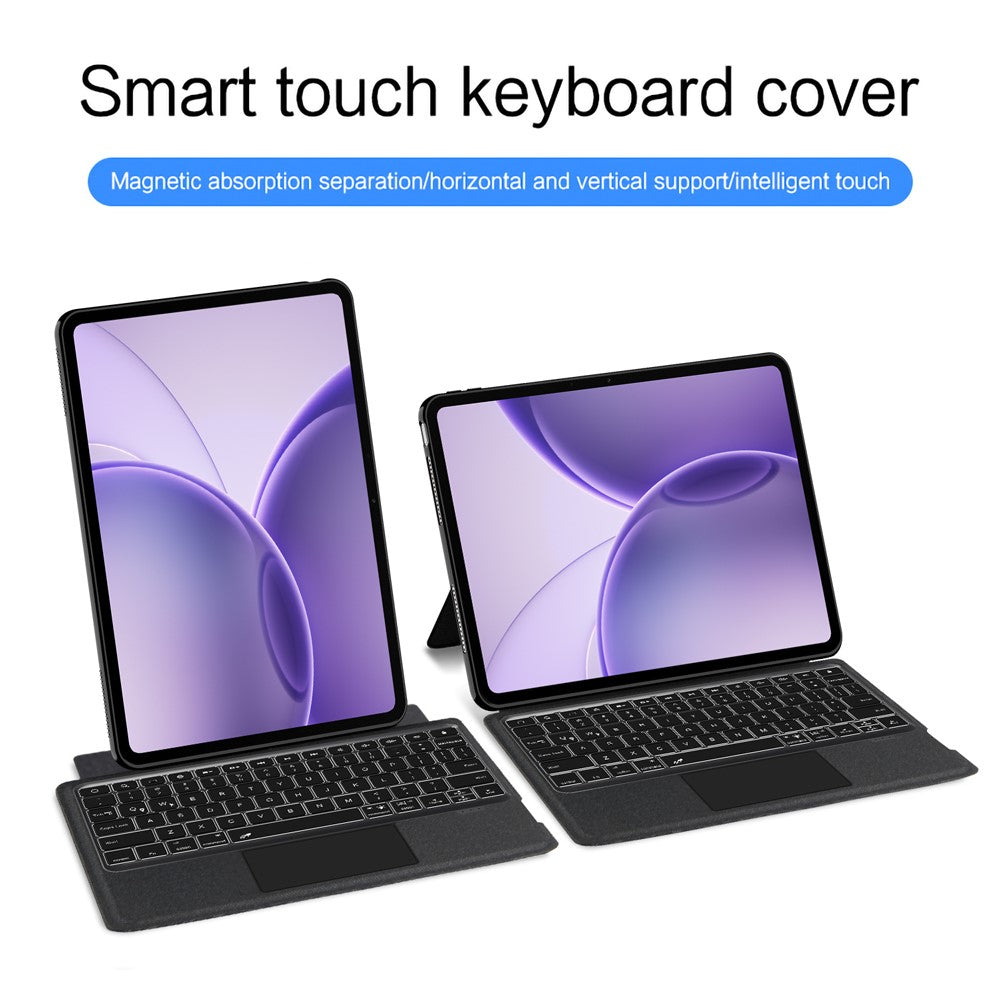 Läderfodral till Oppo Pad 6 + Bluetooth-kompatibelt tangentbord med bakgrundsbelyst styrplatta