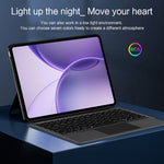 Til Oppo Pad 6 Læderetui + Bluetooth-kompatibelt Tastatur med Baggrundsbelyst Trackpad