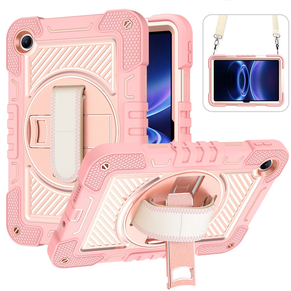For Xiaomi Redmi Pad 2 SE / Pad 2 9.7 Case Silicone + PC Kickstand Tablet Cover with Shoulder Strap