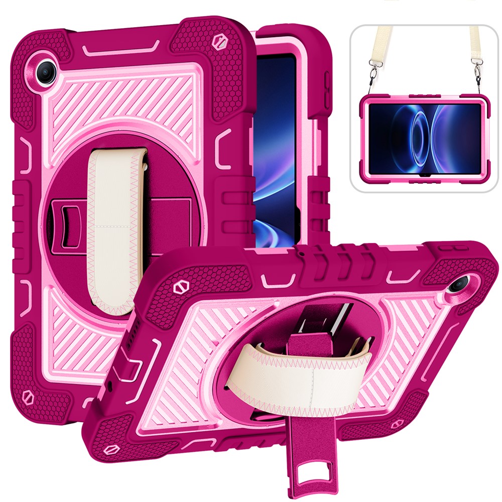 For Xiaomi Redmi Pad 2 SE / Pad 2 9.7 Case Silicone + PC Kickstand Tablet Cover with Shoulder Strap