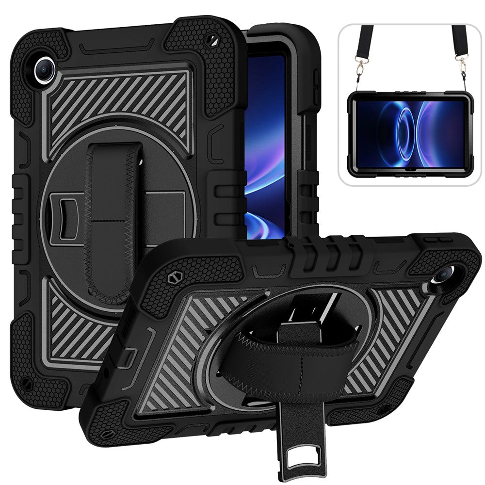 For Xiaomi Redmi Pad 2 SE / Pad 2 9.7 Case Silicone + PC Kickstand Tablet Cover with Shoulder Strap