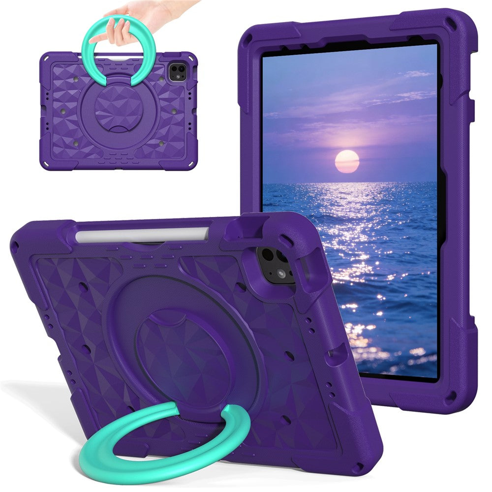 Kickstand Tablet Case For iPad Air 11 (2026) / (2025) / (2024) / iPad Pro 11 (2025) / (2024) / (2022) / (2021) / (2020) / (2018) / iPad Air (2022) / (2020) / iPad (2025) / iPad 10.9 (2022) PC + EVA Cover with Shoulder Strap