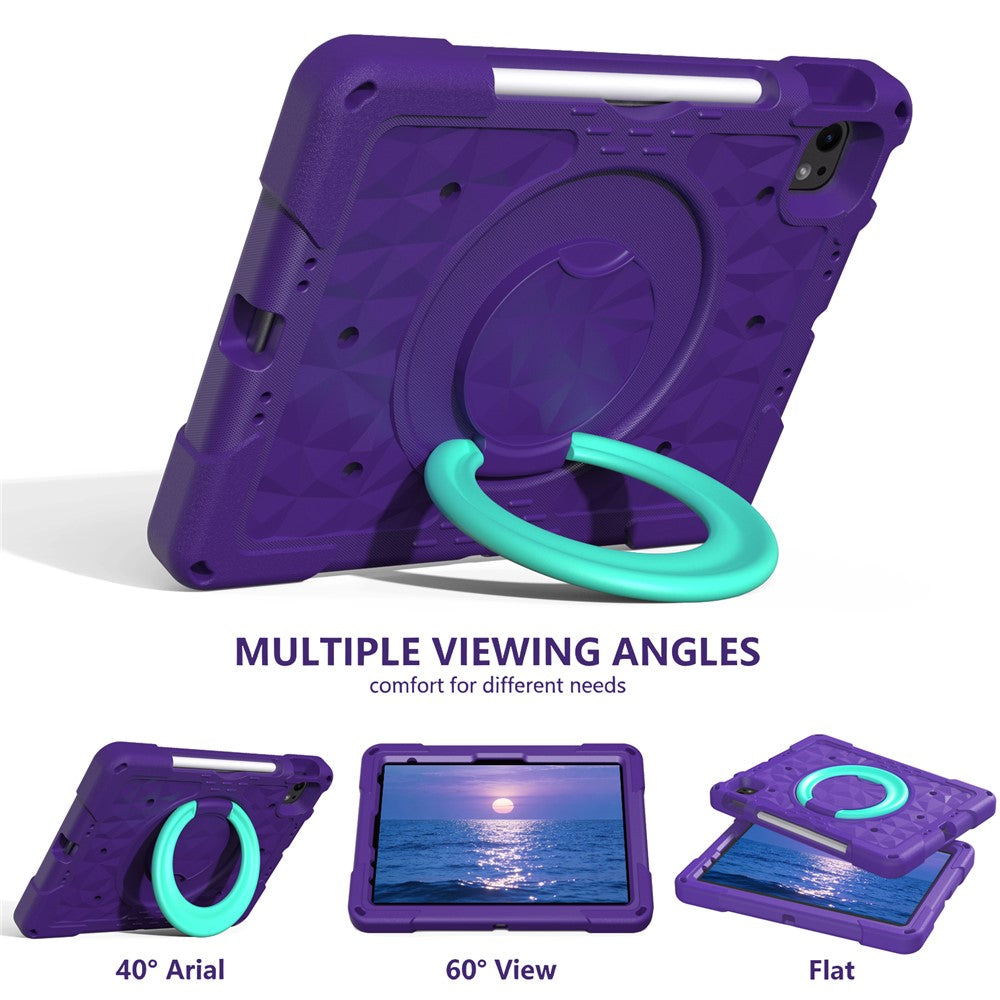 Kickstand Tablet Case For iPad Air 11 (2026) / (2025) / (2024) / iPad Pro 11 (2025) / (2024) / (2022) / (2021) / (2020) / (2018) / iPad Air (2022) / (2020) / iPad (2025) / iPad 10.9 (2022) PC + EVA Cover with Shoulder Strap