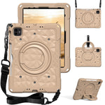 Kickstand Tablet Case For iPad Air 11 (2026) / (2025) / (2024) / iPad Pro 11 (2025) / (2024) / (2022) / (2021) / (2020) / (2018) / iPad Air (2022) / (2020) / iPad (2025) / iPad 10.9 (2022) PC + EVA Cover with Shoulder Strap