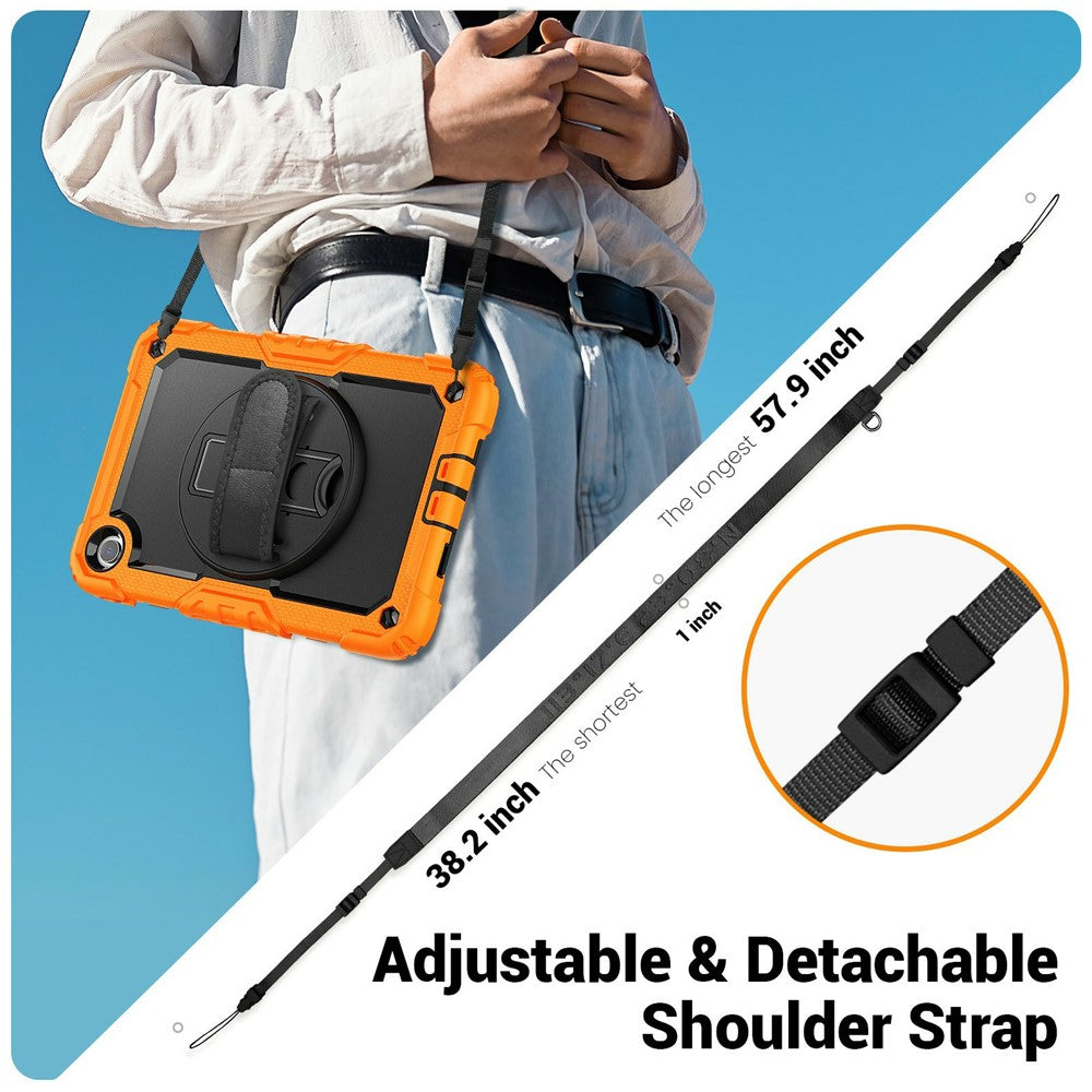 For Xiaomi Redmi Pad 2 9.7 Case Hand Strap Kickstand PC + Silicone Tablet Cover with PET Film and Shoulder Strap