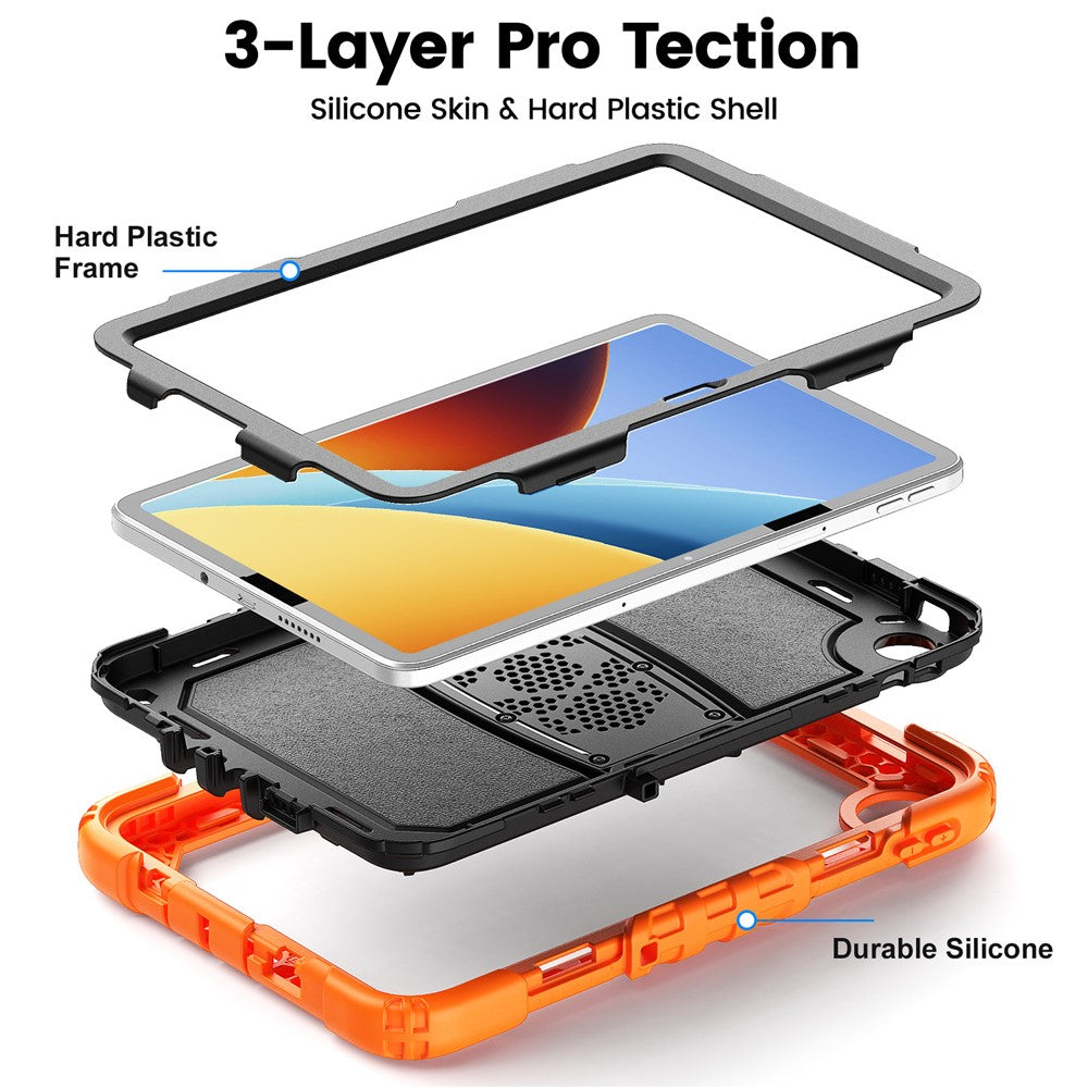For Xiaomi Redmi Pad 2 9.7 Case with Shoulder Strap Kickstand PC + Silicone Shockproof Tablet Cover