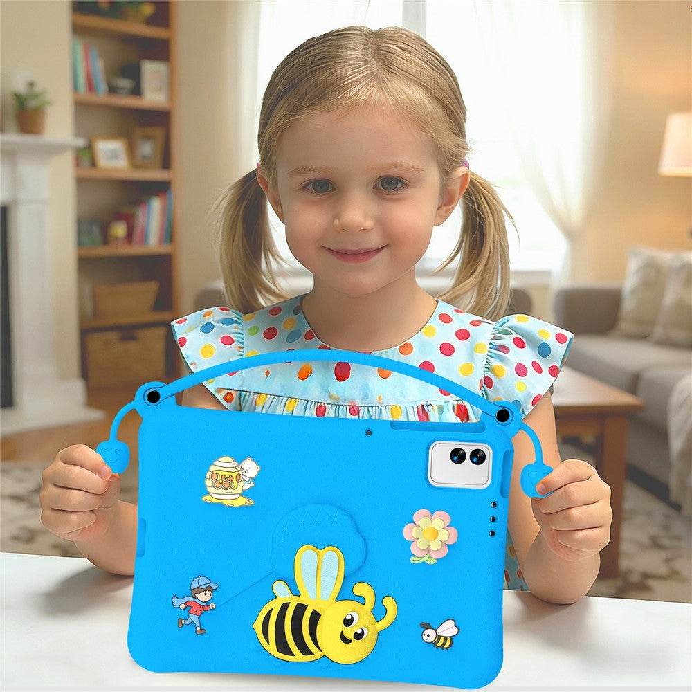 EVA-etui til Honor Pad X9 / X8a / X8b / Infinix XPAD 30E / TECNO Megapad 11 "Bee Style" tabletcover med bærehåndtag og støttefod