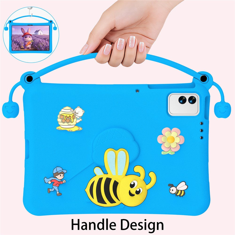 EVA-etui til Honor Pad X9 / X8a / X8b / Infinix XPAD 30E / TECNO Megapad 11 "Bee Style" tabletcover med bærehåndtag og støttefod
