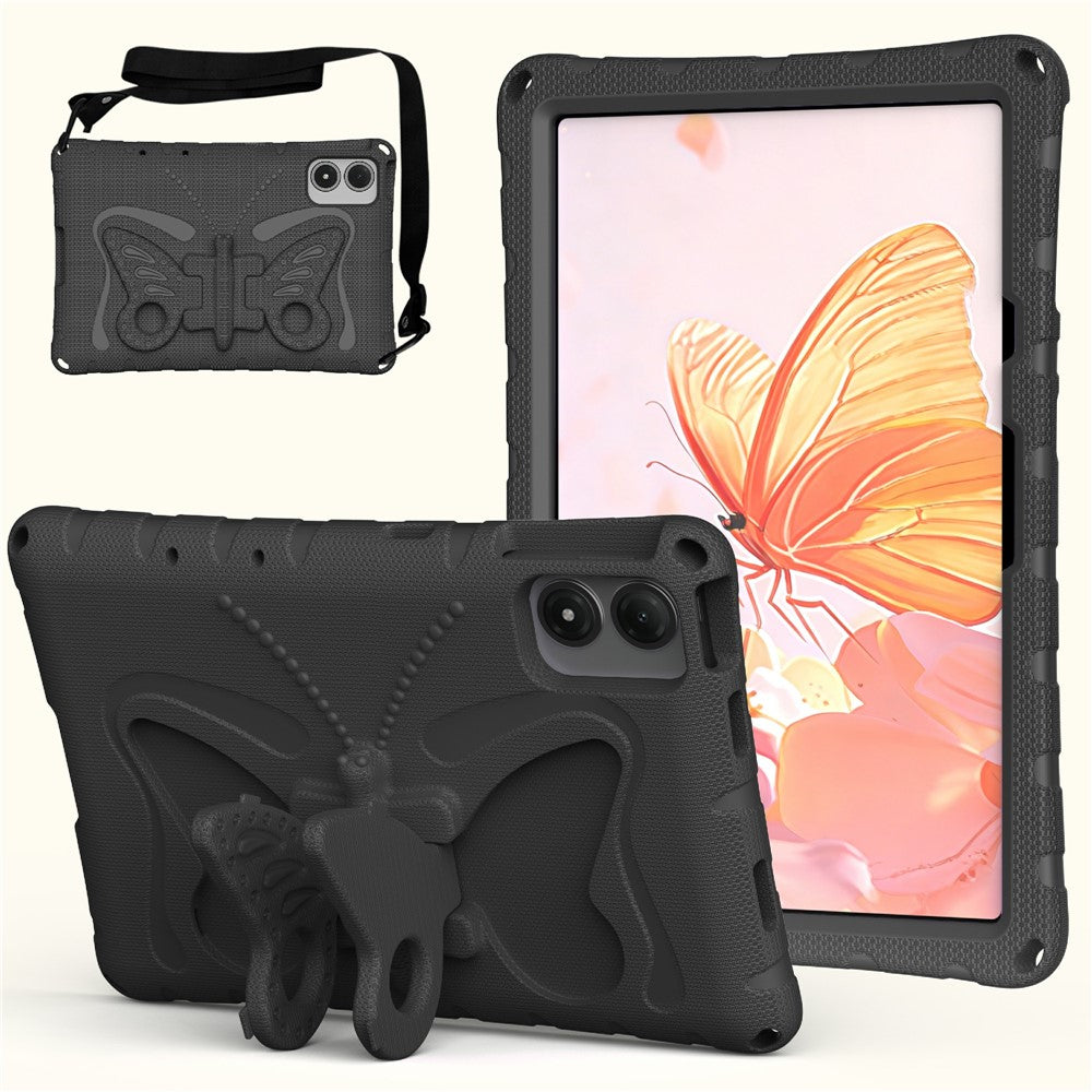 Tablet Case For Lenovo Idea Tab Plus / Xiaomi Redmi Pad 2 Pro / Pad Pro / Pad Pro 5G / Poco Pad 4G / Pad M1 / Honor Pad 20 / Pad V8 Pro / Pad 10 , Butterfly Kickstand EVA Cover with Shoulder Strap