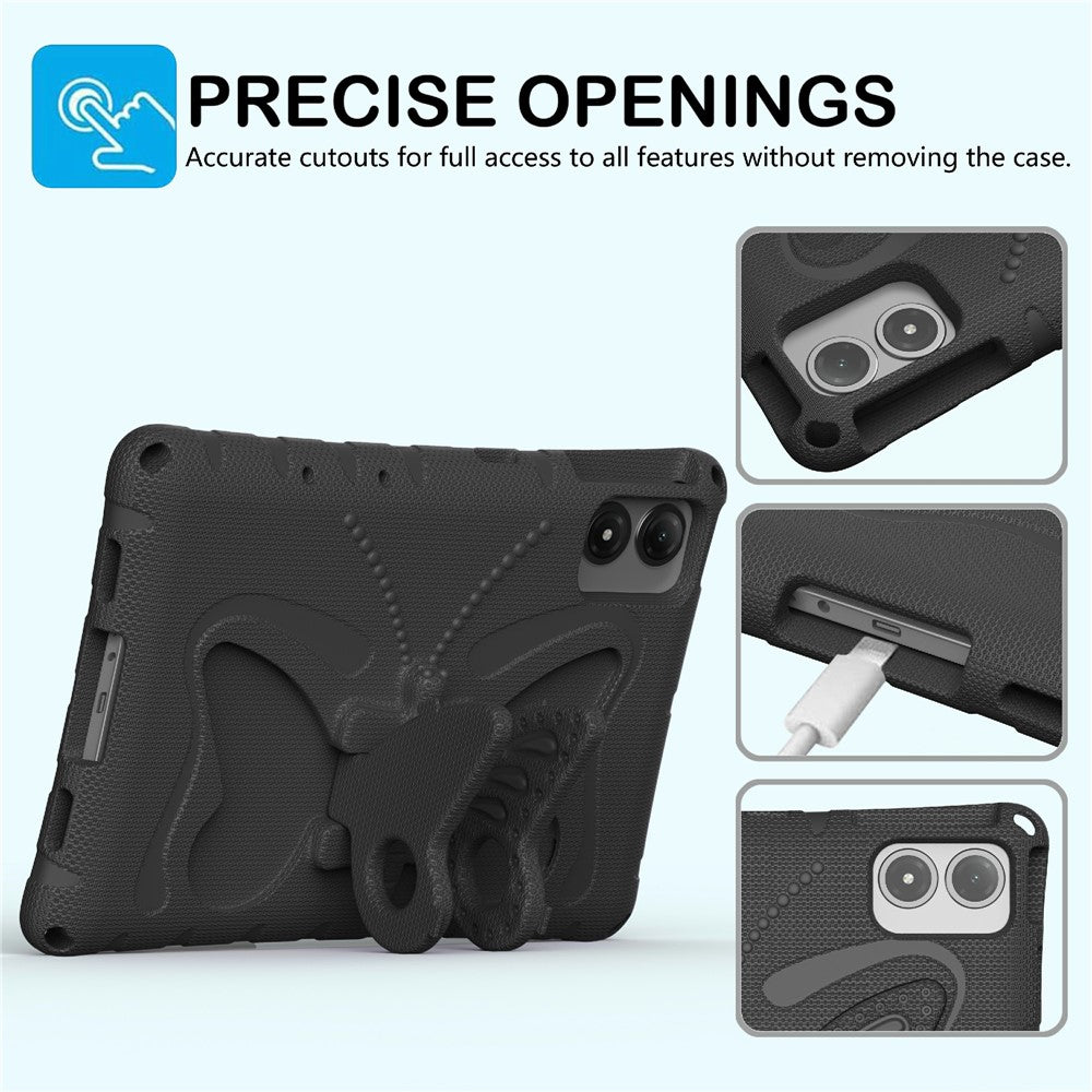 Tablet Case For Lenovo Idea Tab Plus / Xiaomi Redmi Pad 2 Pro / Pad Pro / Pad Pro 5G / Poco Pad 4G / Pad M1 / Honor Pad 20 / Pad V8 Pro / Pad 10 , Butterfly Kickstand EVA Cover with Shoulder Strap