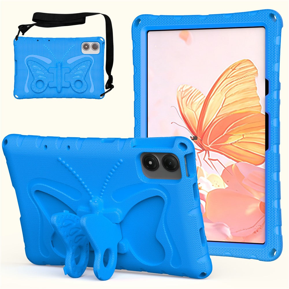 Tablet Case For Lenovo Idea Tab Plus / Xiaomi Redmi Pad 2 Pro / Pad Pro / Pad Pro 5G / Poco Pad 4G / Pad M1 / Honor Pad 20 / Pad V8 Pro / Pad 10 , Butterfly Kickstand EVA Cover with Shoulder Strap