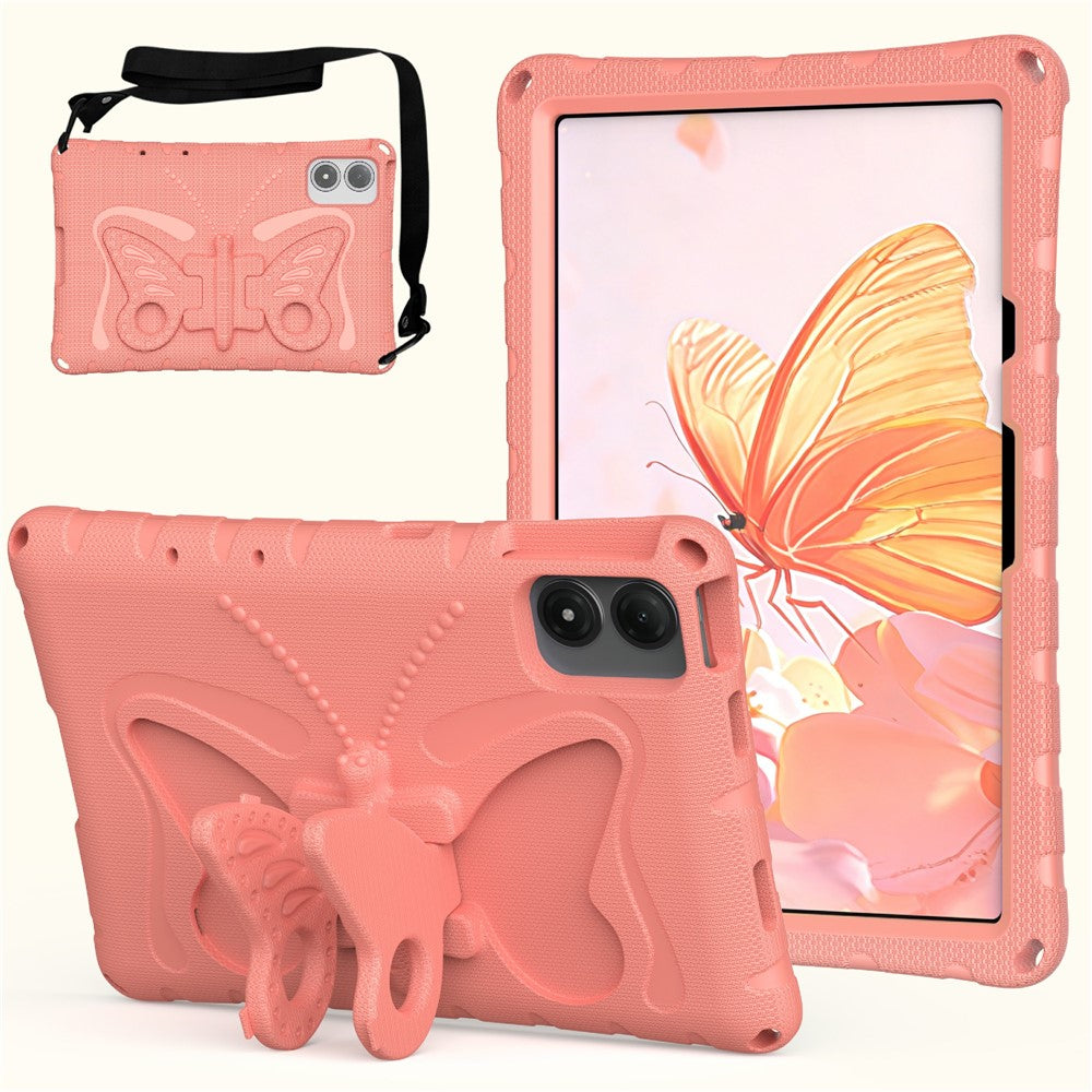 Tablet Case For Lenovo Idea Tab Plus / Xiaomi Redmi Pad 2 Pro / Pad Pro / Pad Pro 5G / Poco Pad 4G / Pad M1 / Honor Pad 20 / Pad V8 Pro / Pad 10 , Butterfly Kickstand EVA Cover with Shoulder Strap