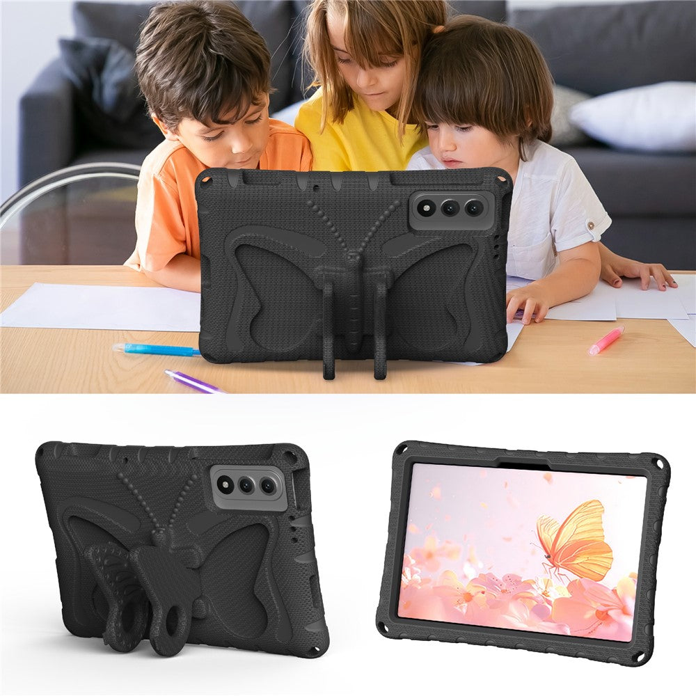 For Lenovo Yoga Tab 11.1 / TECNO Megapad SE Case Butterfly Kickstand EVA Tablet Cover with Shoulder Strap