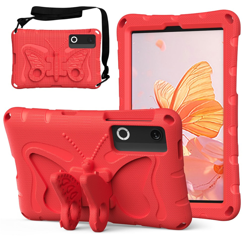 For Lenovo Legion Y700 (Gen 5) / Y700 Gen 4 Case Butterfly Kickstand EVA Tablet Cover with Shoulder Strap