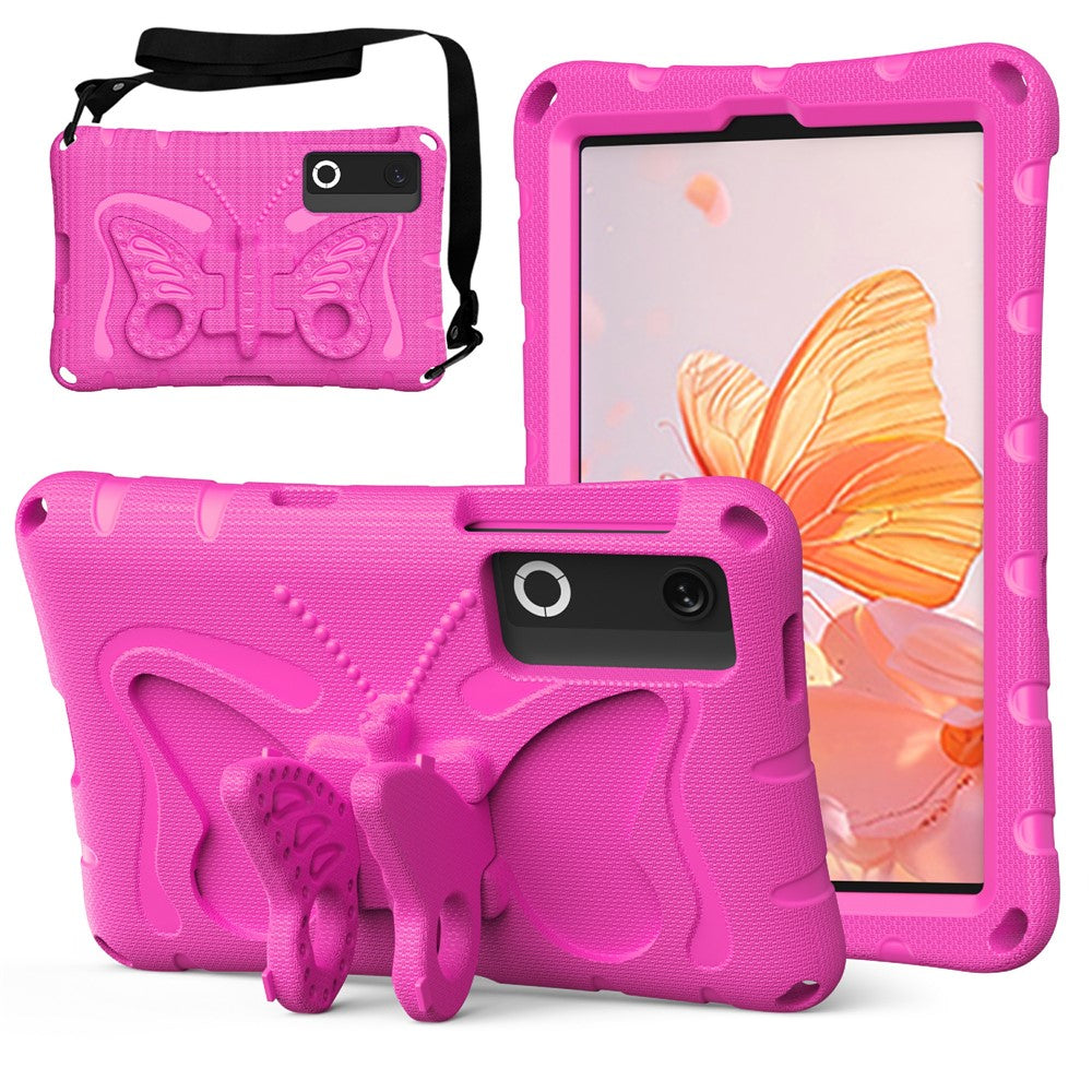 For Lenovo Legion Y700 (Gen 5) / Y700 Gen 4 Case Butterfly Kickstand EVA Tablet Cover with Shoulder Strap