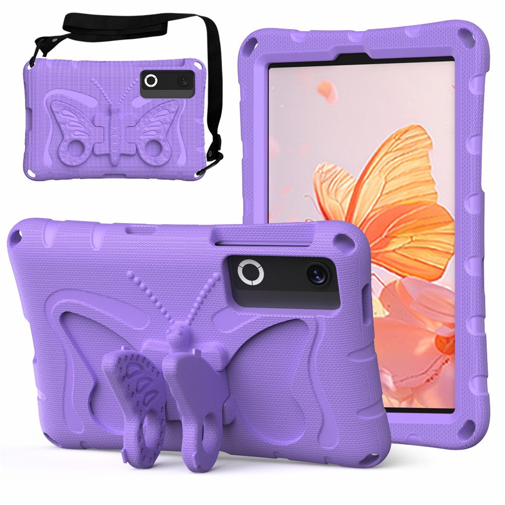 For Lenovo Legion Y700 (Gen 5) / Y700 Gen 4 Case Butterfly Kickstand EVA Tablet Cover with Shoulder Strap