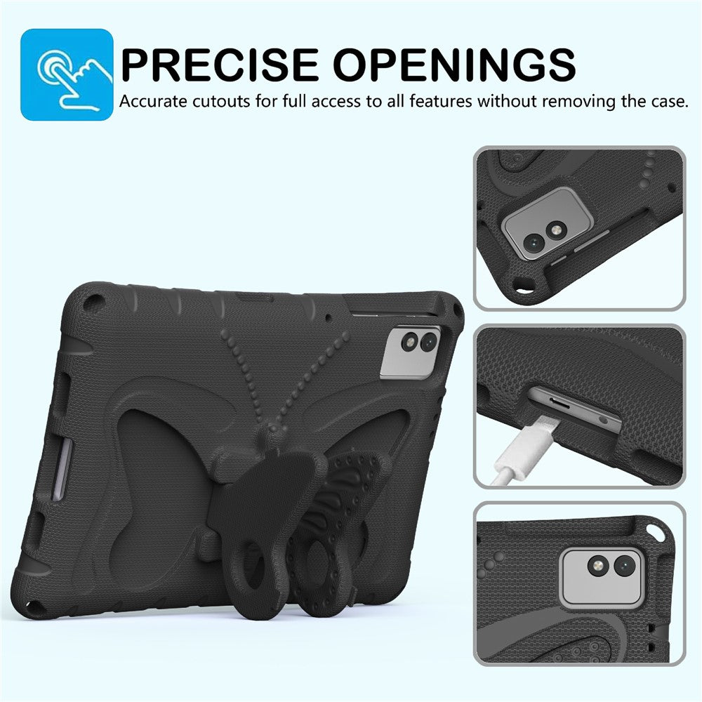 Tablet Case For Honor Pad X9 / Pad X8a / Pad X8b / Infinix XPAD 30E / Xpad 20 / TECNO Megapad 11 , Butterfly Kickstand EVA Cover with Shoulder Strap
