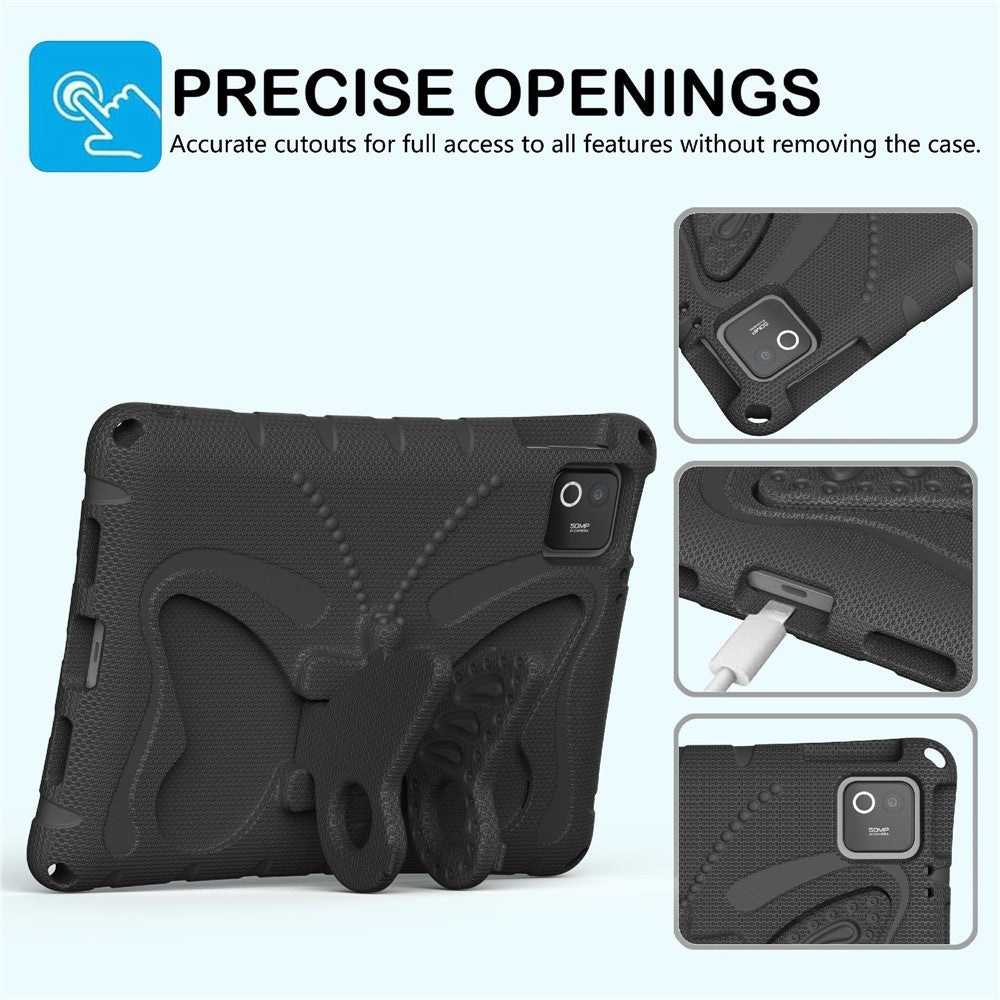 Tablet Case For Xiaomi Poco Pad X1 / Pad 8 / Pad 8 Pro / Pad 7 / Pad 7 Pro , Butterfly Kickstand EVA Cover with Shoulder Strap