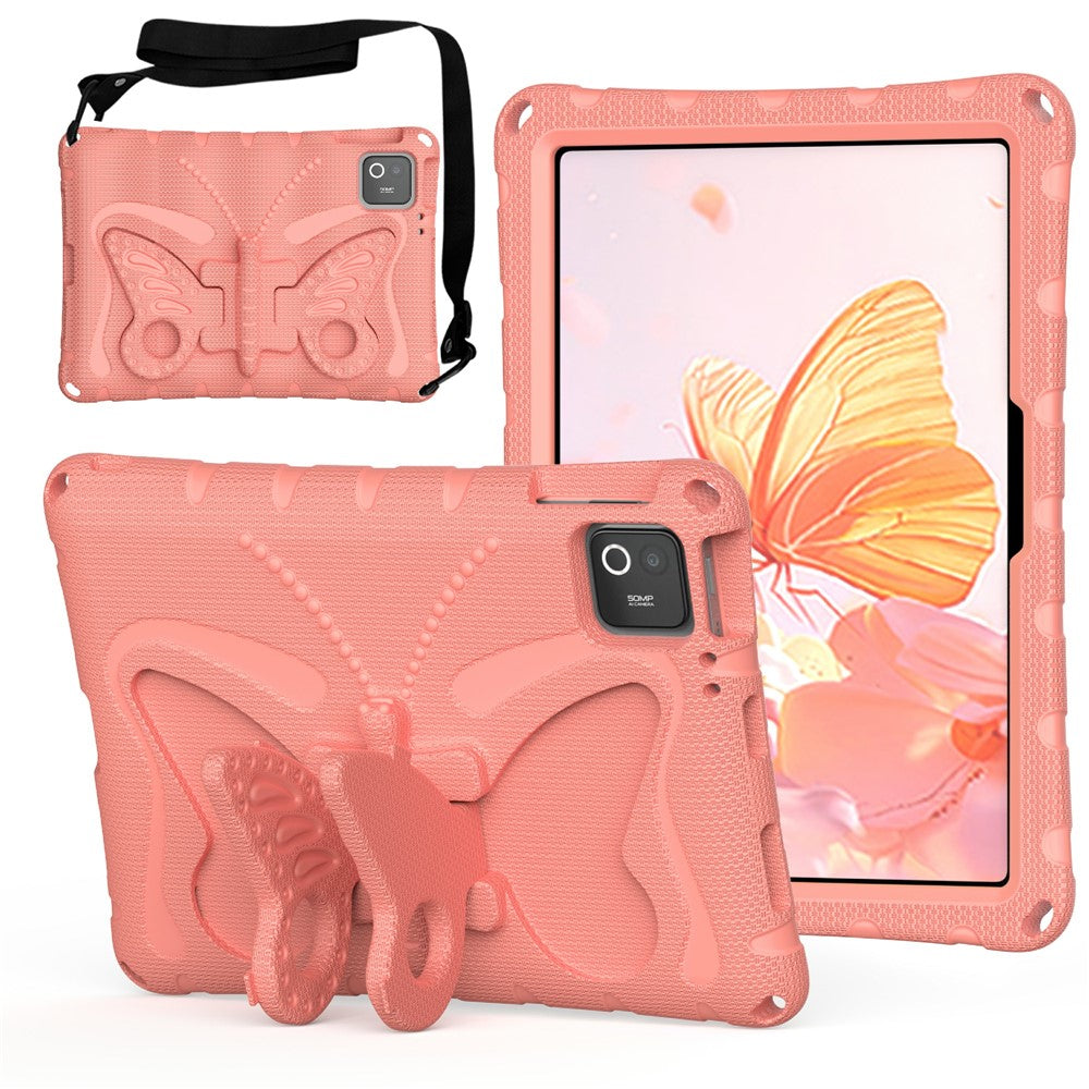 Tablet Case For Xiaomi Poco Pad X1 / Pad 8 / Pad 8 Pro / Pad 7 / Pad 7 Pro , Butterfly Kickstand EVA Cover with Shoulder Strap