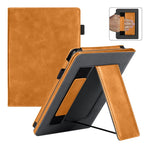 For Kobo Clara Colour / Clara BW Case Kickstand PU Leather E-Reader Cover with Hand Strap