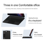 Til Honor MagicPad 3 Pro 12.3 Magnetisk Svævende Bluetooth-kompatibelt Tastatur (Engelsk) + Læder Tablet Cover