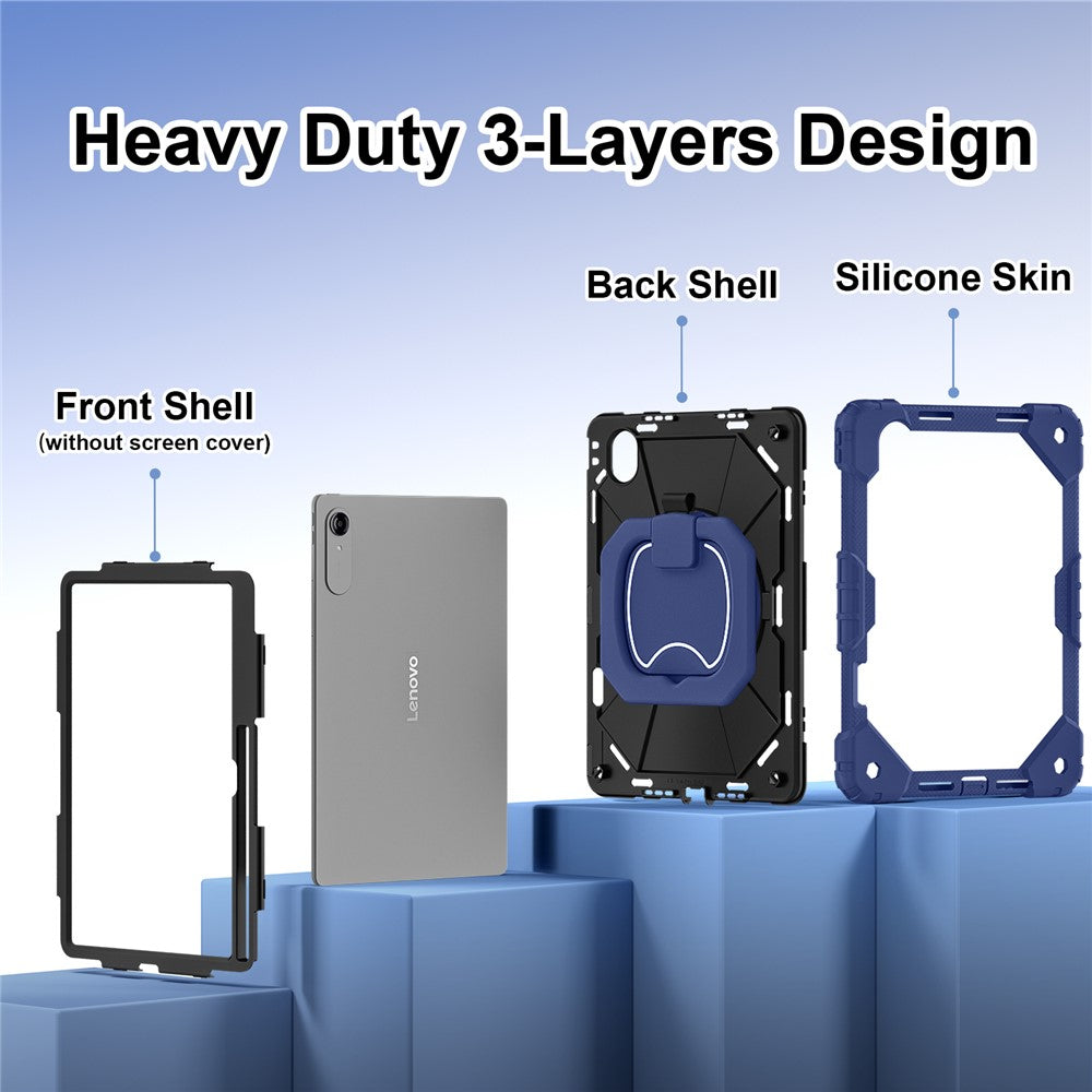 For Lenovo Idea Tab Pro Gen 2 / Xiaoxin Pad Pro 13 Case Silicone + PC Hand Grip Kickstand Tablet Cover with Shoulder Strap