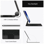 For Huawei MatePad Pro Max Magnetic Floating Bluetooth-Compatible Keyboard (English) + Leather Tablet Case
