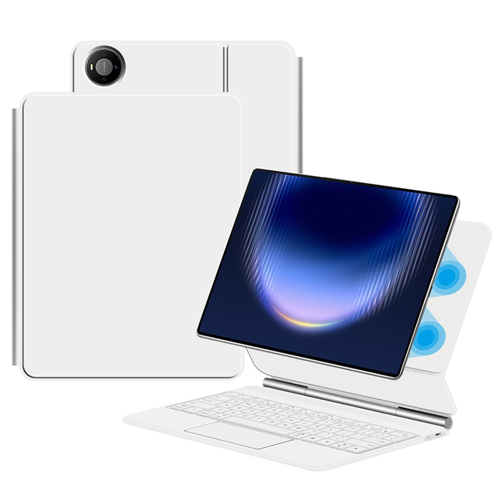 For Huawei MatePad Pro Max Magnetic Floating Bluetooth-Compatible Keyboard (English) + Leather Tablet Case