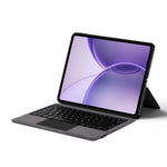 For Oppo Pad 6 Leather Case + Touchpad Bluetooth-Compatible Keyboard (without Backlit)