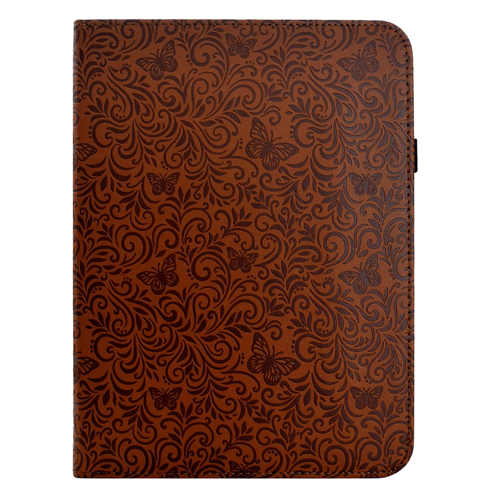 Samsung Galaxy Tab S9 / S9 FE / S10 FE-cover i læder med sommerfugleblomstermønster, tablet- og kortholder samt drejeligt stativ