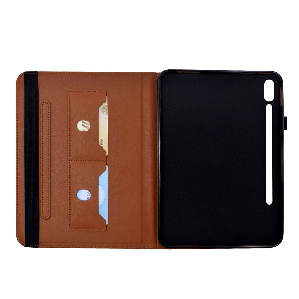 Samsung Galaxy Tab S9 / S9 FE / S10 FE-cover i læder med sommerfugleblomstermønster, tablet- og kortholder samt drejeligt stativ