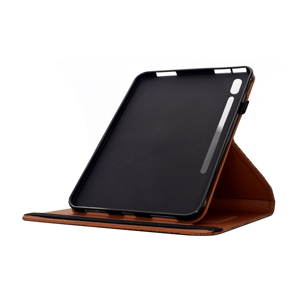 Samsung Galaxy Tab S9 / S9 FE / S10 FE-cover i læder med sommerfugleblomstermønster, tablet- og kortholder samt drejeligt stativ