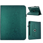 Samsung Galaxy Tab S9 / S9 FE / S10 FE-cover i læder med sommerfugleblomstermønster, tablet- og kortholder samt drejeligt stativ