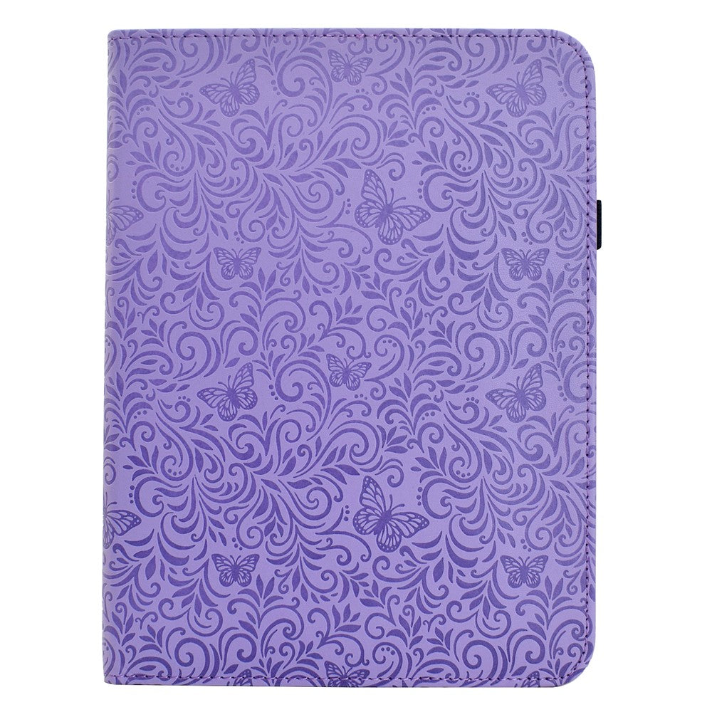 For Samsung Galaxy Tab S11 Case Butterfly Flower Imprint Leather Tablet Cover with Rotary Stand Card Holder