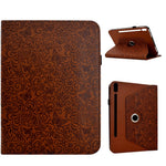 Samsung Galaxy Tab S10 FE+ Fodral Butterfly Flower Imprint Läder Surfplatta Fodral med Roterande Stativ Korthållare