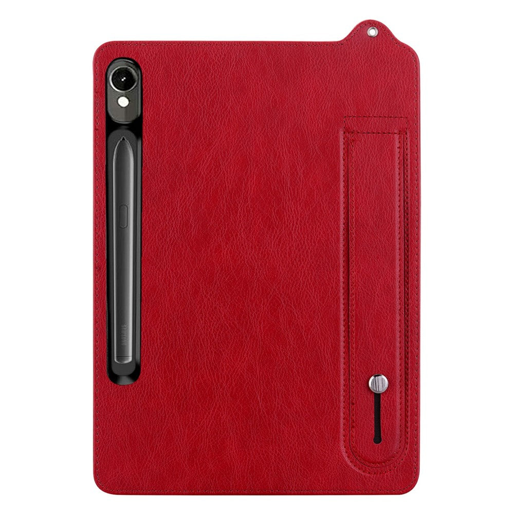 Tabletcover til Samsung Galaxy Tab S9 / Tab S9 FE / Tab S8 / Tab S7, håndrem, støtteben, lædercover