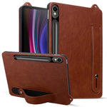 Tabletcover til Samsung Galaxy Tab S9 / Tab S9 FE / Tab S8 / Tab S7, håndrem, støtteben, lædercover