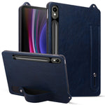Tabletcover til Samsung Galaxy Tab S9 / Tab S9 FE / Tab S8 / Tab S7, håndrem, støtteben, lædercover
