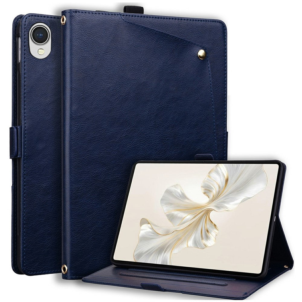 For Samsung Galaxy Tab S11 Case Front Pocket Business Leather Tablet Cover with Card Holder Stand