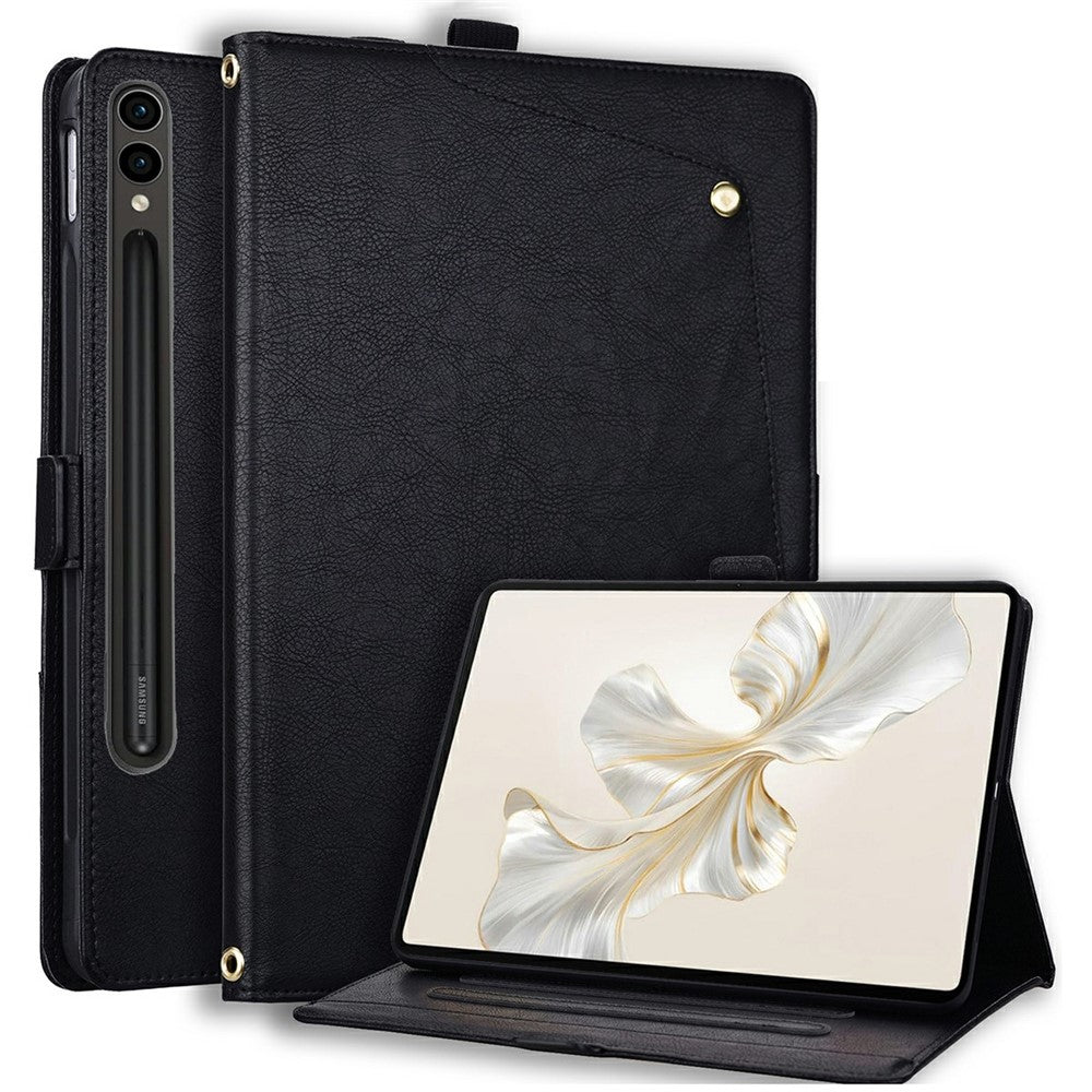 Samsung Galaxy Tab S8 Ultra / Tab S9 Ultra / Tab S10 Ultra / Tab S11 Ultra-lædercover til tablet med frontlomme, kortholder og stander